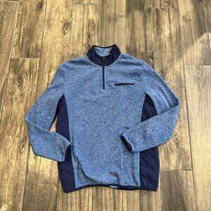 MSX Blue Long Sleeve Quarter Zip Fleece Shirt Mens Small  By Michael Strahan